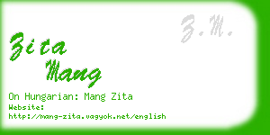 zita mang business card